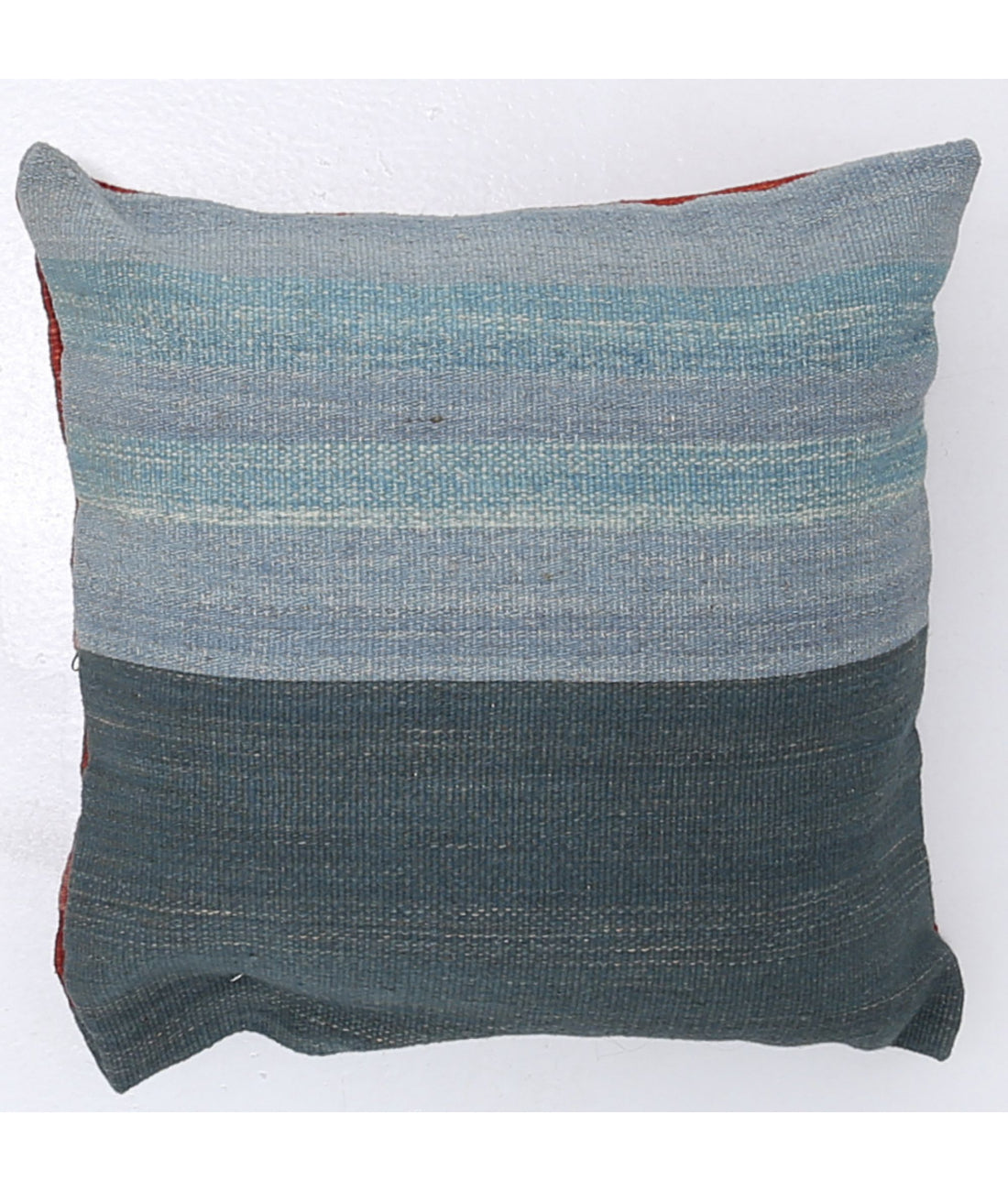 Hand Made Modern Stripe Wool & Cotton Pillow - 1'4'' x 1'4''