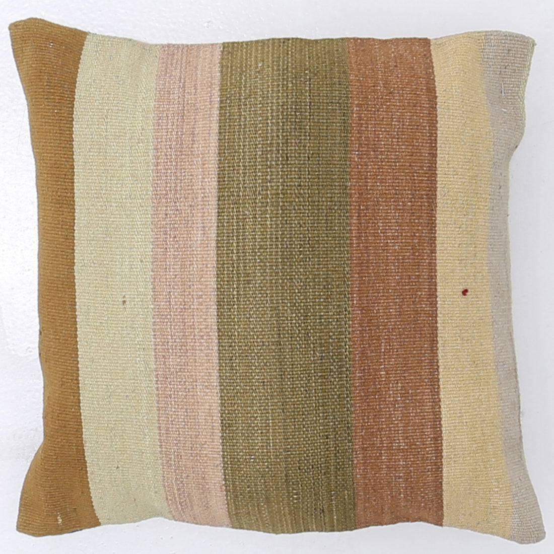 Hand Made Modern Stripe Wool & Cotton Pillow - 1'4'' x 1'4''