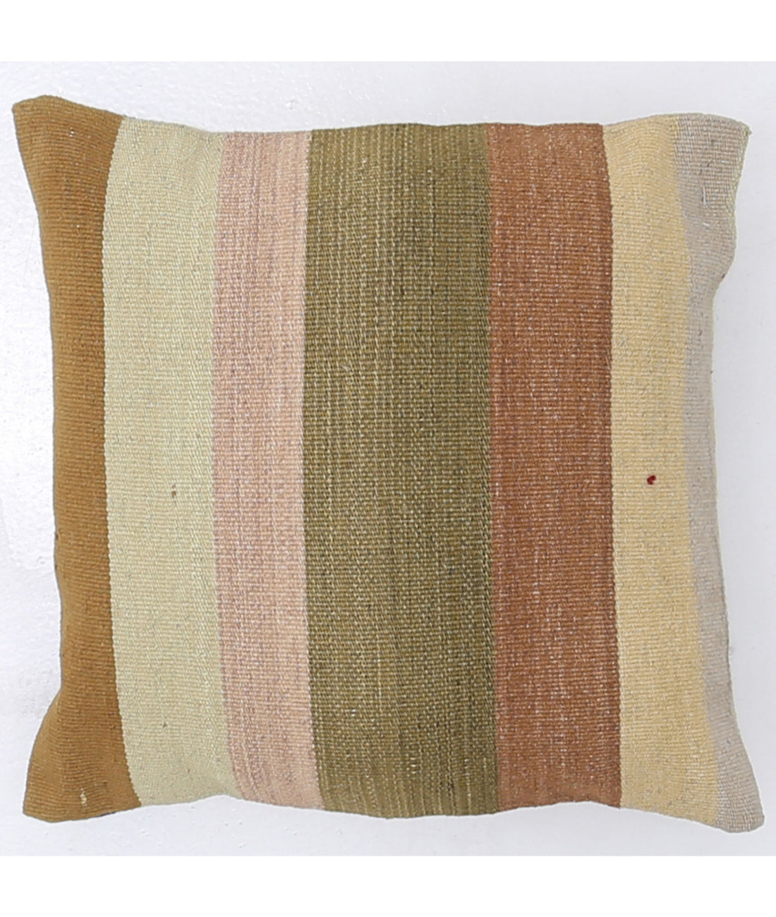 Hand Made Modern Stripe Wool & Cotton Pillow - 1'4'' x 1'4''