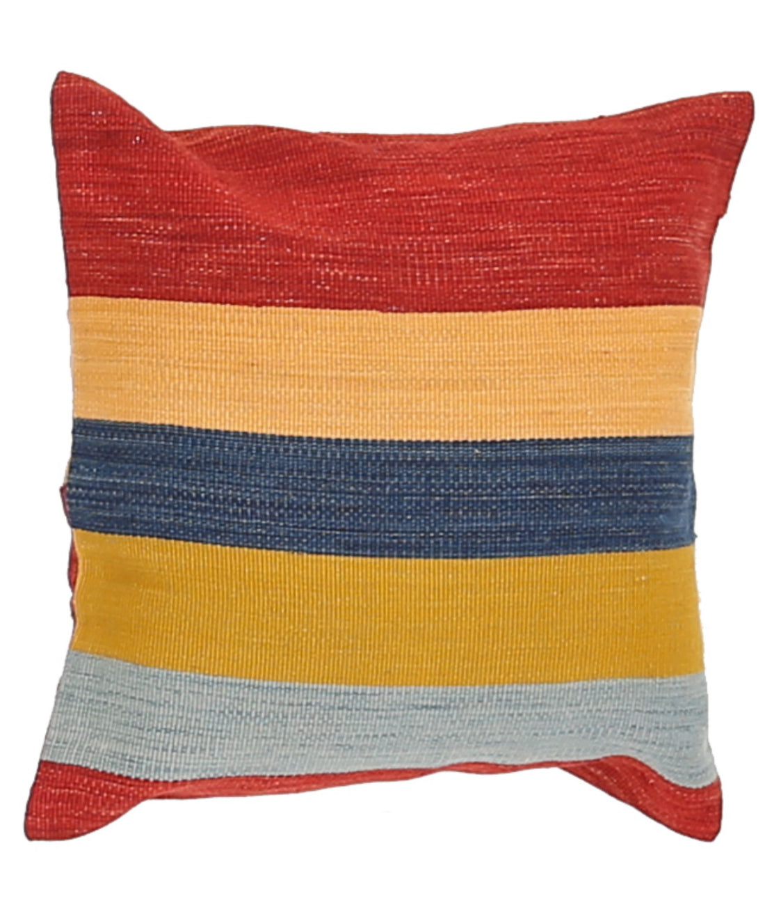 Hand Made Modern Stripe Wool & Cotton Pillow - 1'4'' x 1'4''