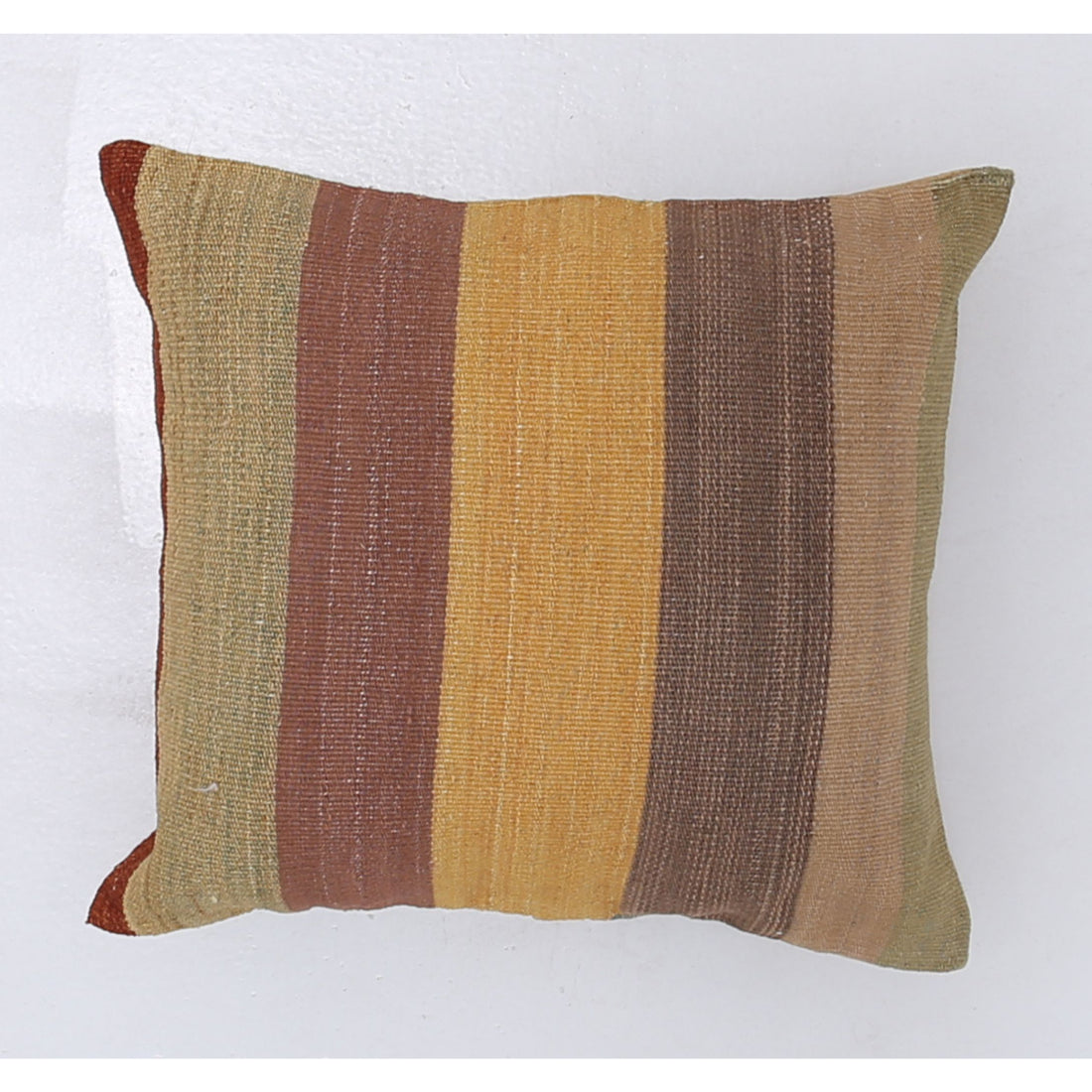 Hand Made Modern Stripe Wool & Cotton Pillow - 1'4'' x 1'4''