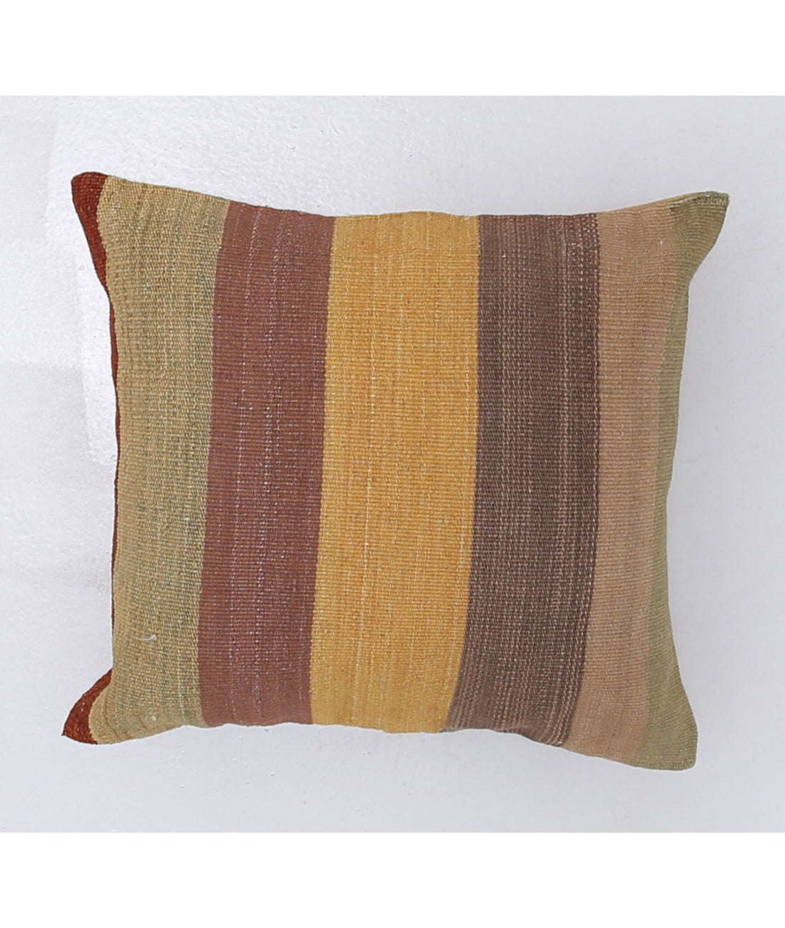 Hand Made Modern Stripe Wool & Cotton Pillow - 1'4'' x 1'4''