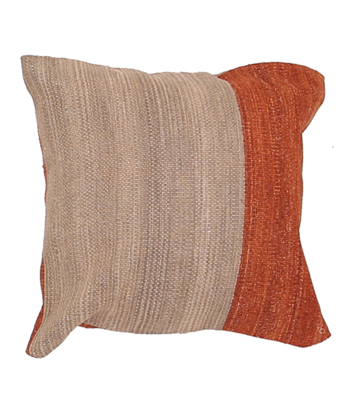 Hand Made Modern Stripe Wool & Cotton Pillow - 1'4'' x 1'4''