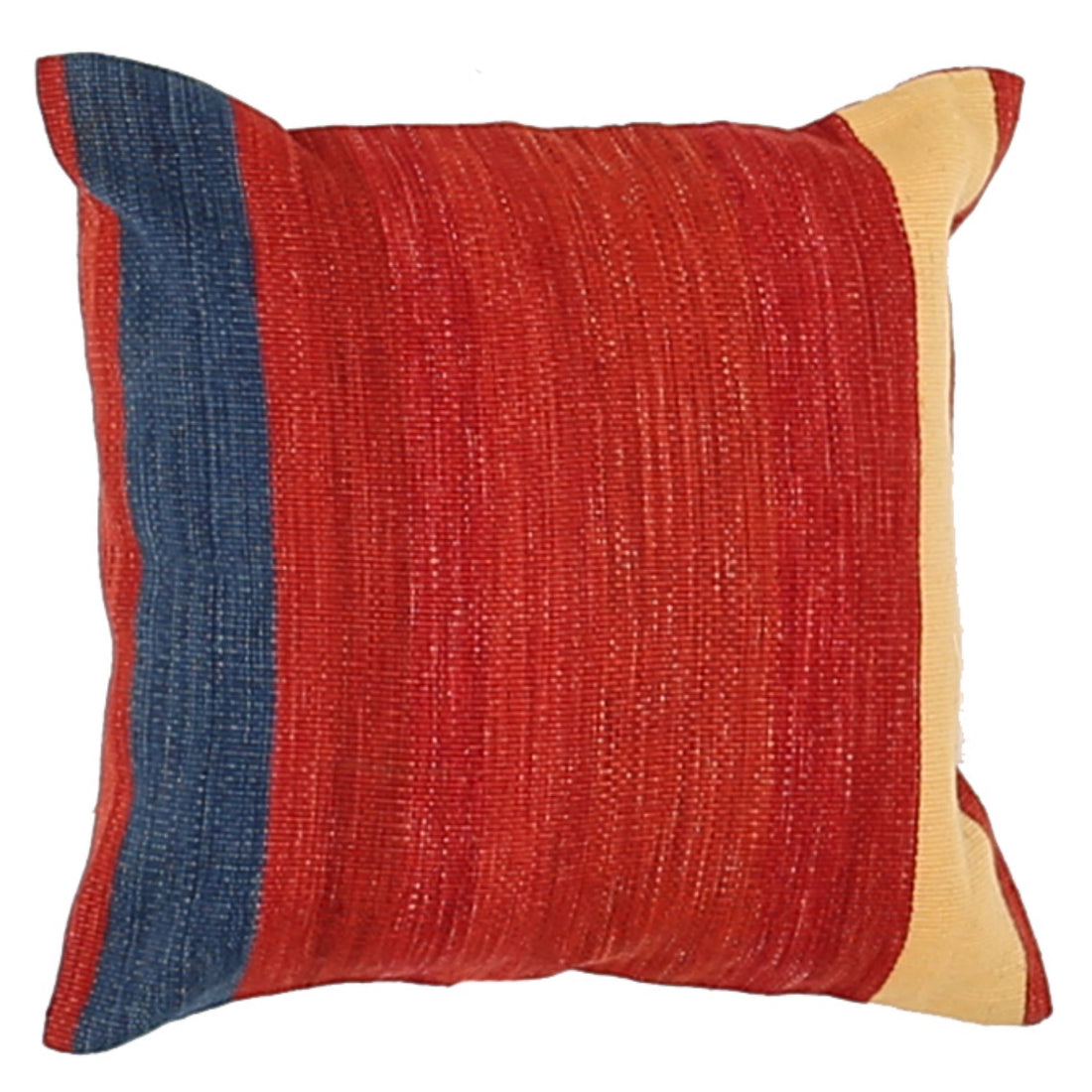 Hand Made Modern Stripe Wool & Cotton Pillow - 1'4'' x 1'4''