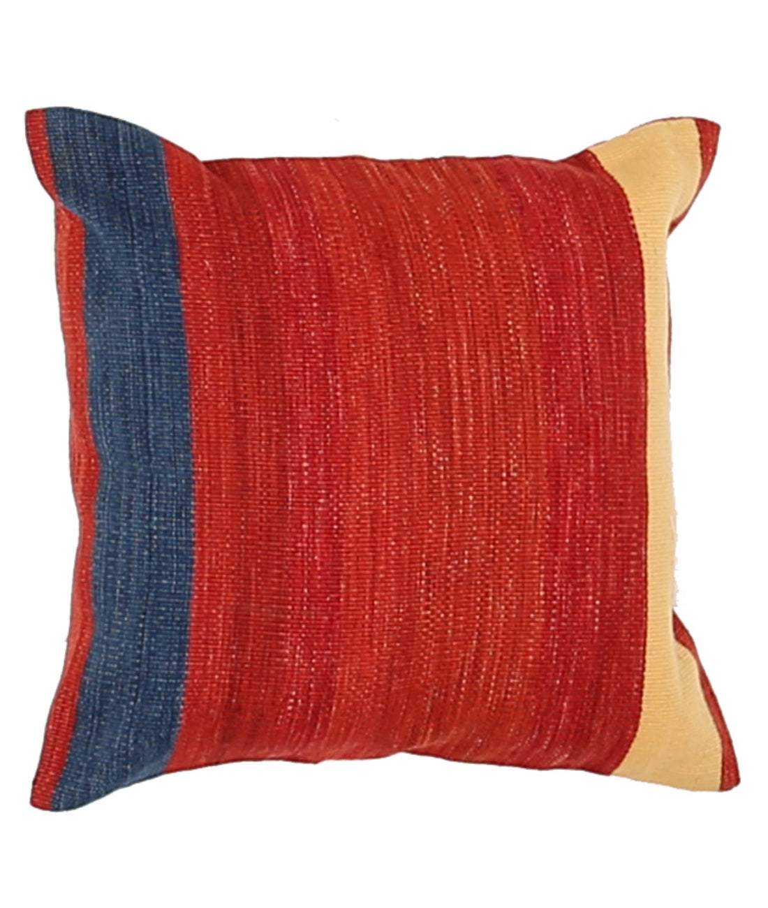 Hand Made Modern Stripe Wool & Cotton Pillow - 1'4'' x 1'4''
