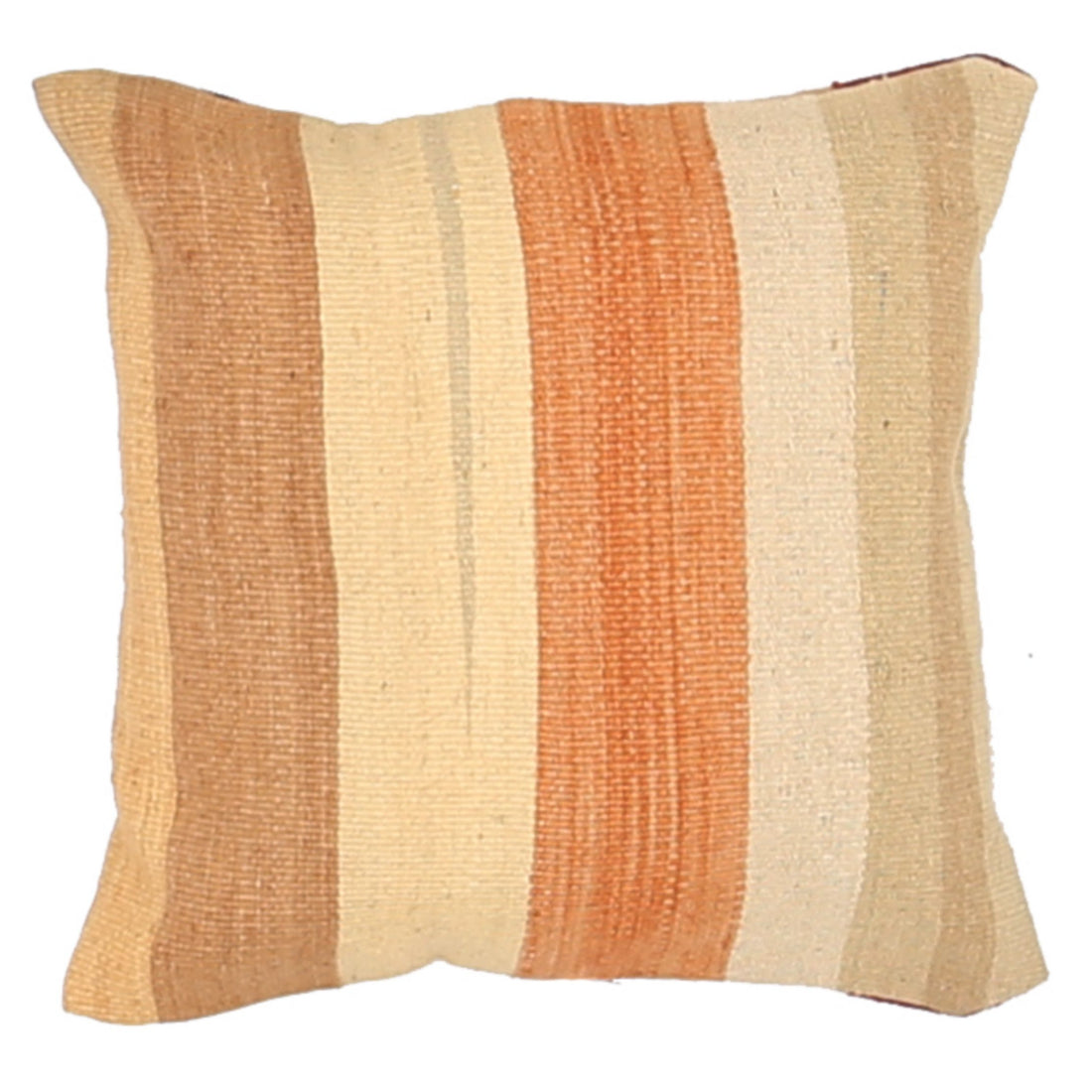 Hand Made Modern Stripe Wool & Cotton Pillow - 1'4'' x 1'4''