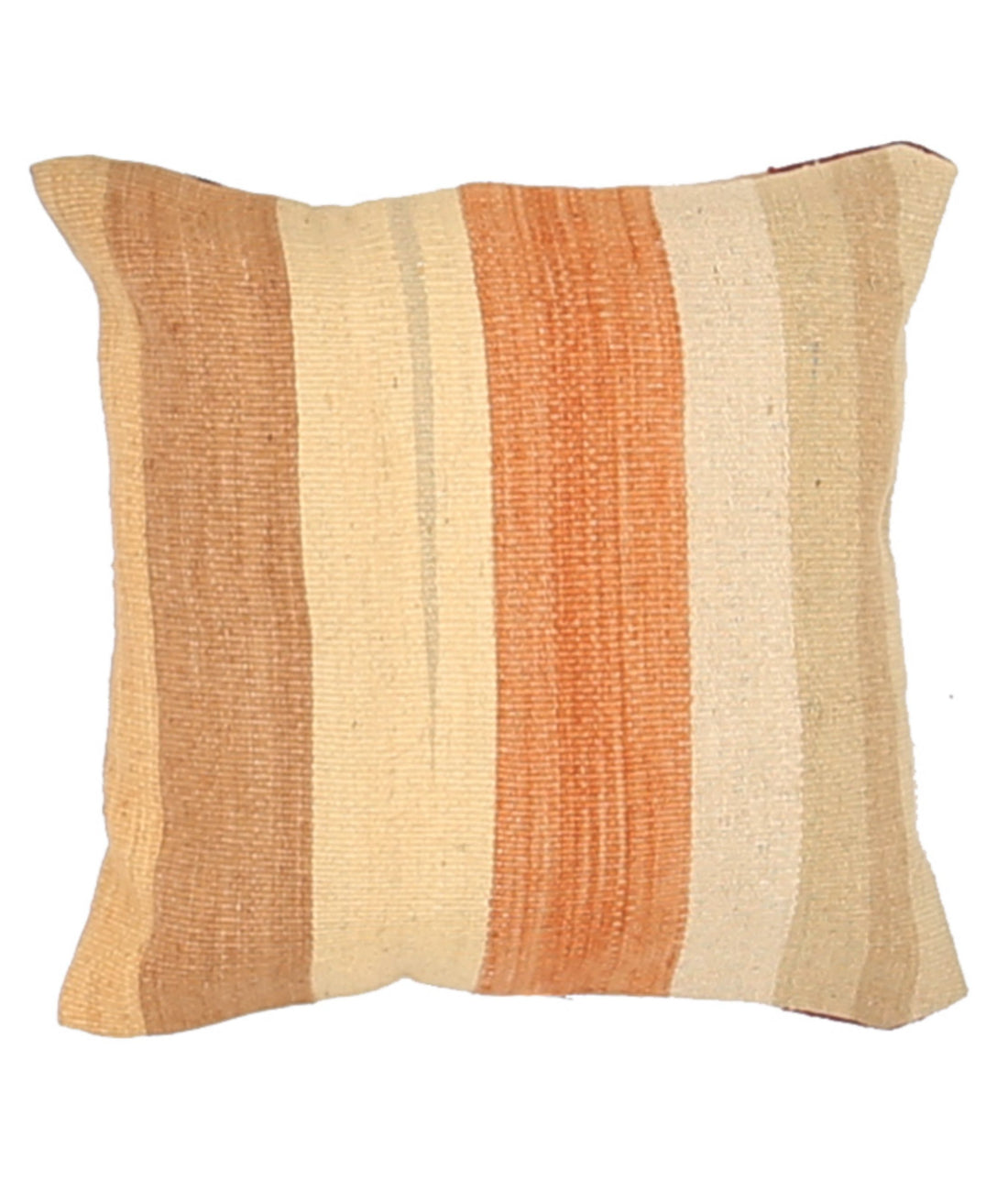 Hand Made Modern Stripe Wool & Cotton Pillow - 1'4'' x 1'4''
