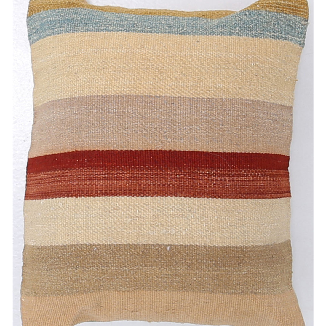 Hand Made Modern Stripe Wool & Cotton Pillow - 1'4'' x 1'4''