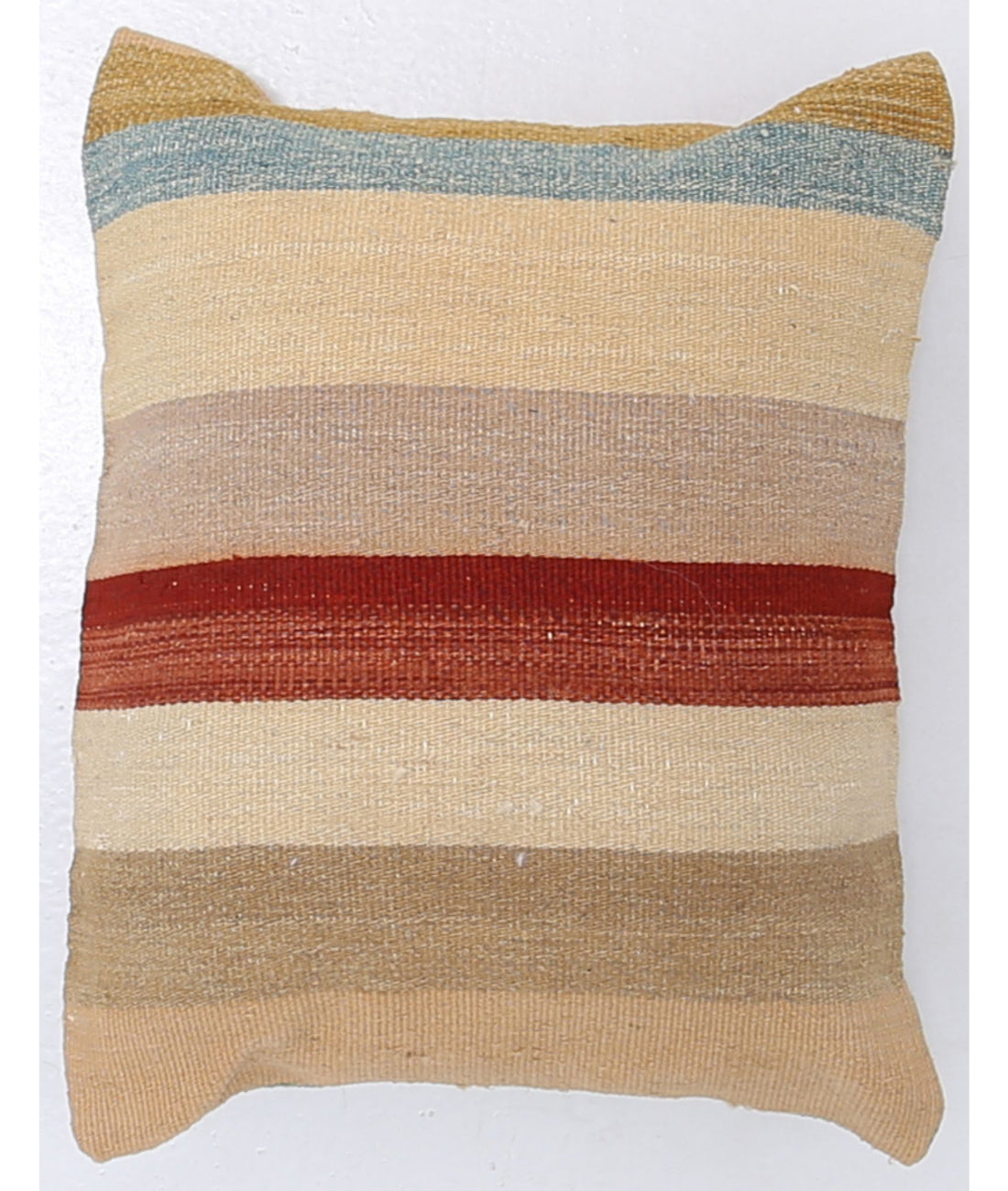 Hand Made Modern Stripe Wool & Cotton Pillow - 1'4'' x 1'4''