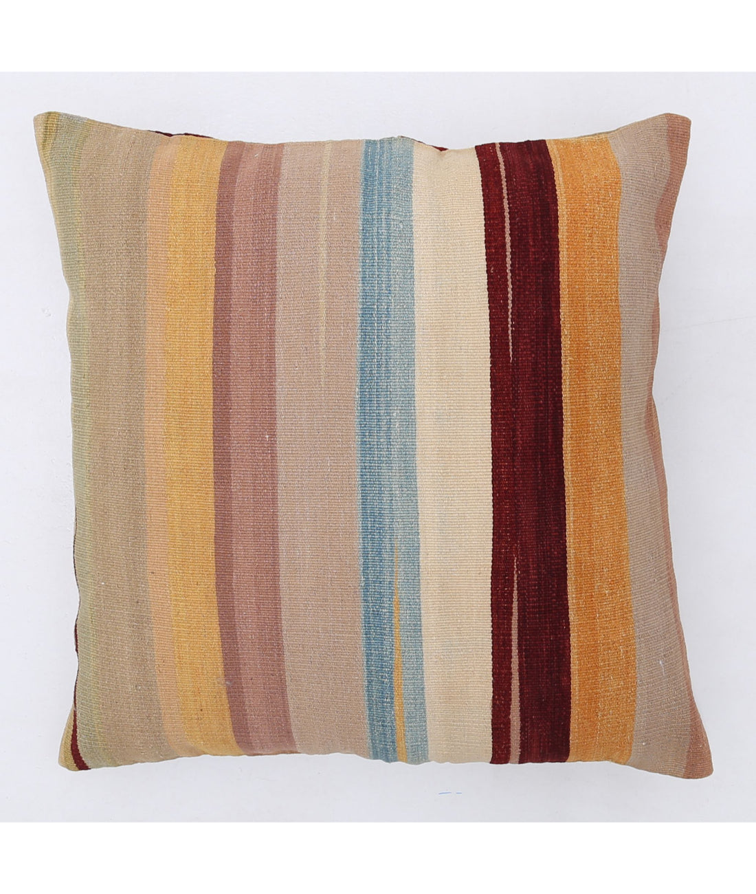Hand Made Modern Stripe Wool & Cotton Pillow - 2'2'' x 2'2'' 2'2'' x 2'2'' (40 X 40) / Multi / Multi