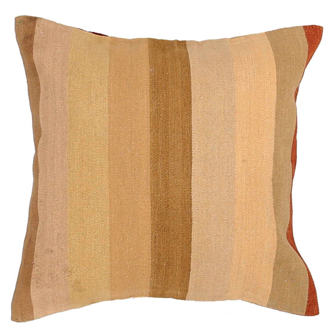 Hand Made Modern Stripe Wool & Cotton Pillow - 2'2'' x 2'2''