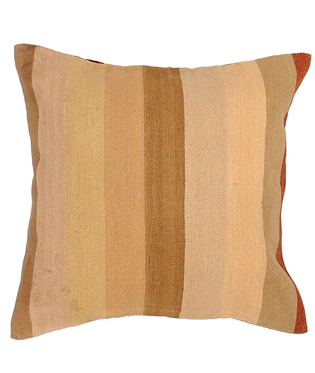 Hand Made Modern Stripe Wool & Cotton Pillow - 2'2'' x 2'2''