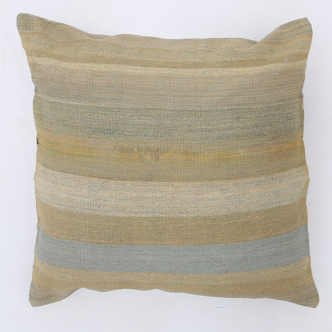 Hand Made Modern Stripe Wool & Cotton Pillow - 2'2'' x 2'2''