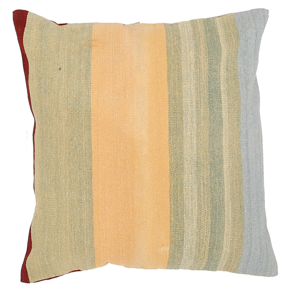 Hand Made Modern Stripe Wool & Cotton Pillow - 2'2'' x 2'2''