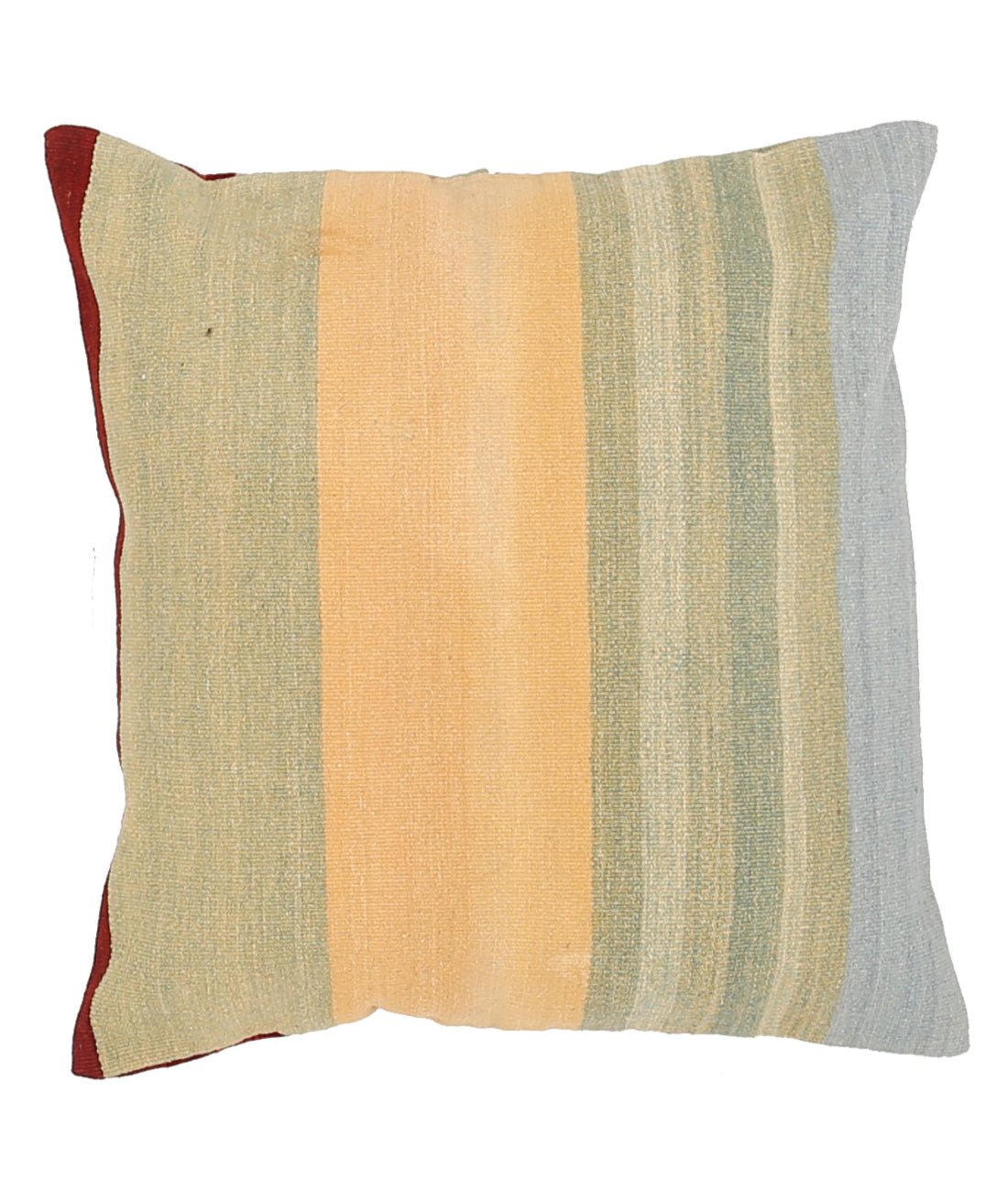 Hand Made Modern Stripe Wool & Cotton Pillow - 2'2'' x 2'2''