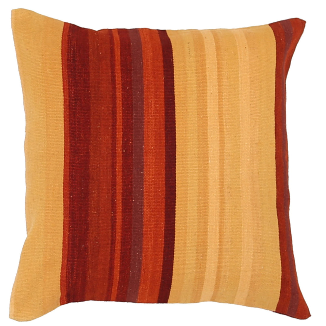 Hand Made Modern Stripe Wool & Cotton Pillow - 2'2'' x 2'2''