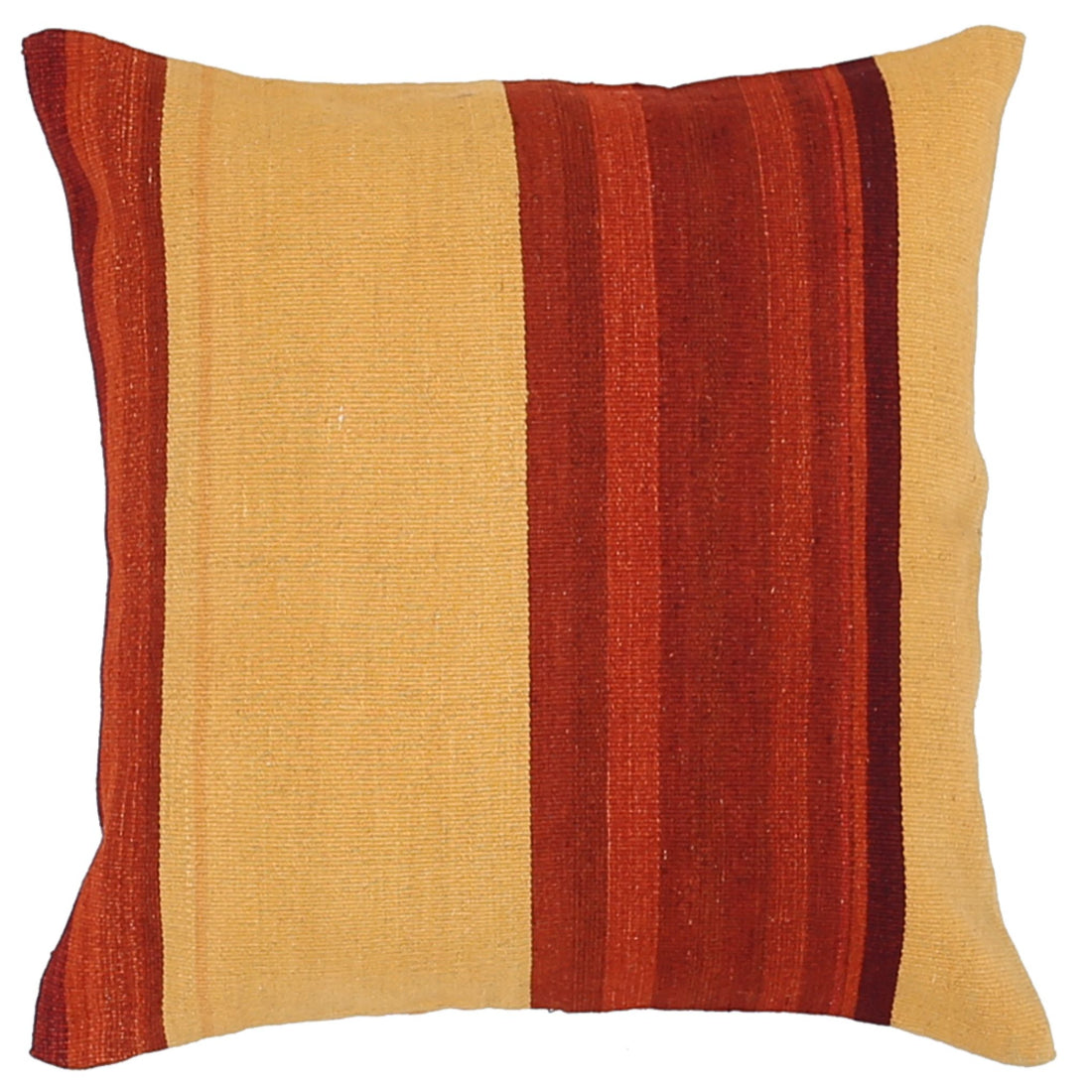 Hand Made Modern Stripe Wool & Cotton Pillow - 2'2'' x 2'2''