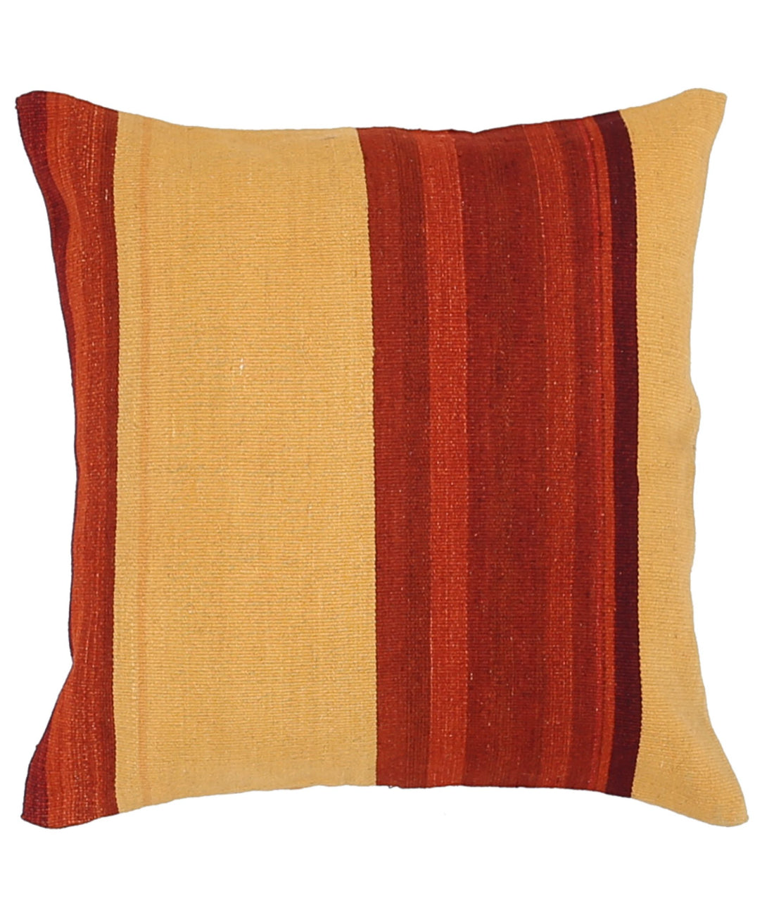 Hand Made Modern Stripe Wool & Cotton Pillow - 2'2'' x 2'2''