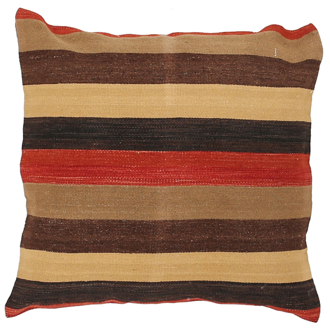 Hand Made Modern Stripe Wool & Cotton Pillow - 2'2'' x 2'2''