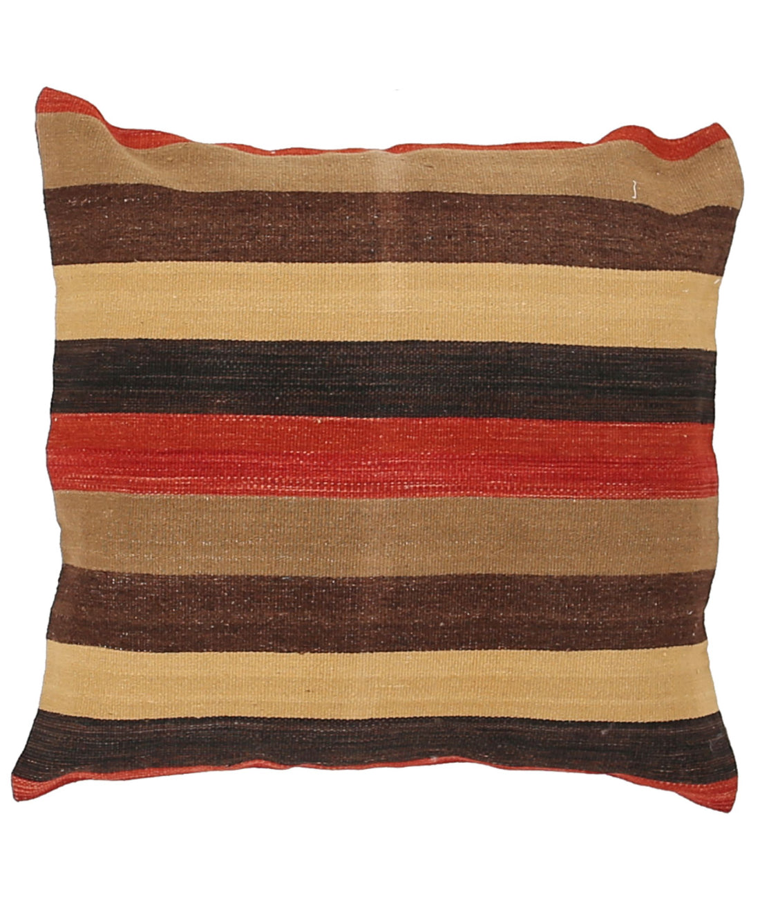 Hand Made Modern Stripe Wool & Cotton Pillow - 2'2'' x 2'2''