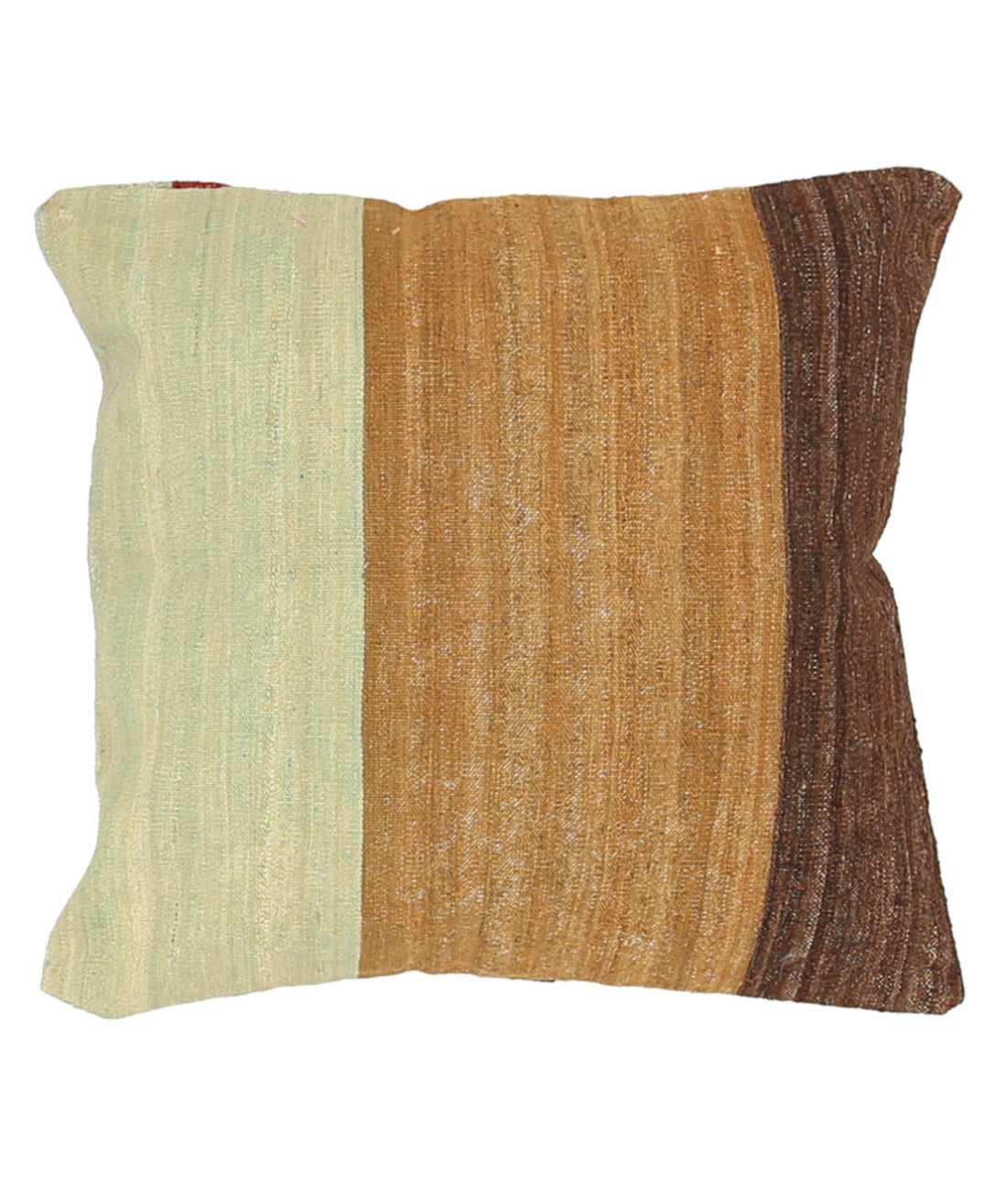 Hand Made Modern Stripe Wool & Cotton Pillow - 2'2'' x 2'2''