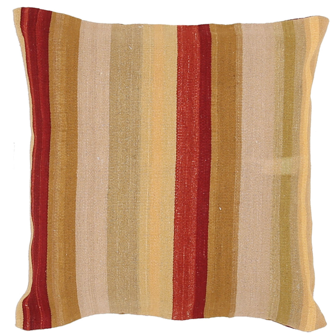 Hand Made Modern Stripe Wool & Cotton Pillow - 2'2'' x 2'2''