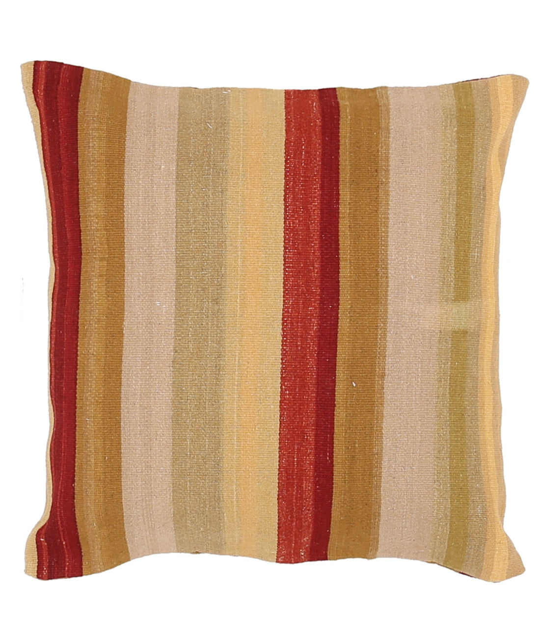 Hand Made Modern Stripe Wool & Cotton Pillow - 2'2'' x 2'2''