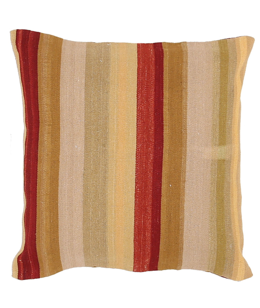 Hand Made Modern Stripe Wool & Cotton Pillow - 2'2'' x 2'2'' -5017430