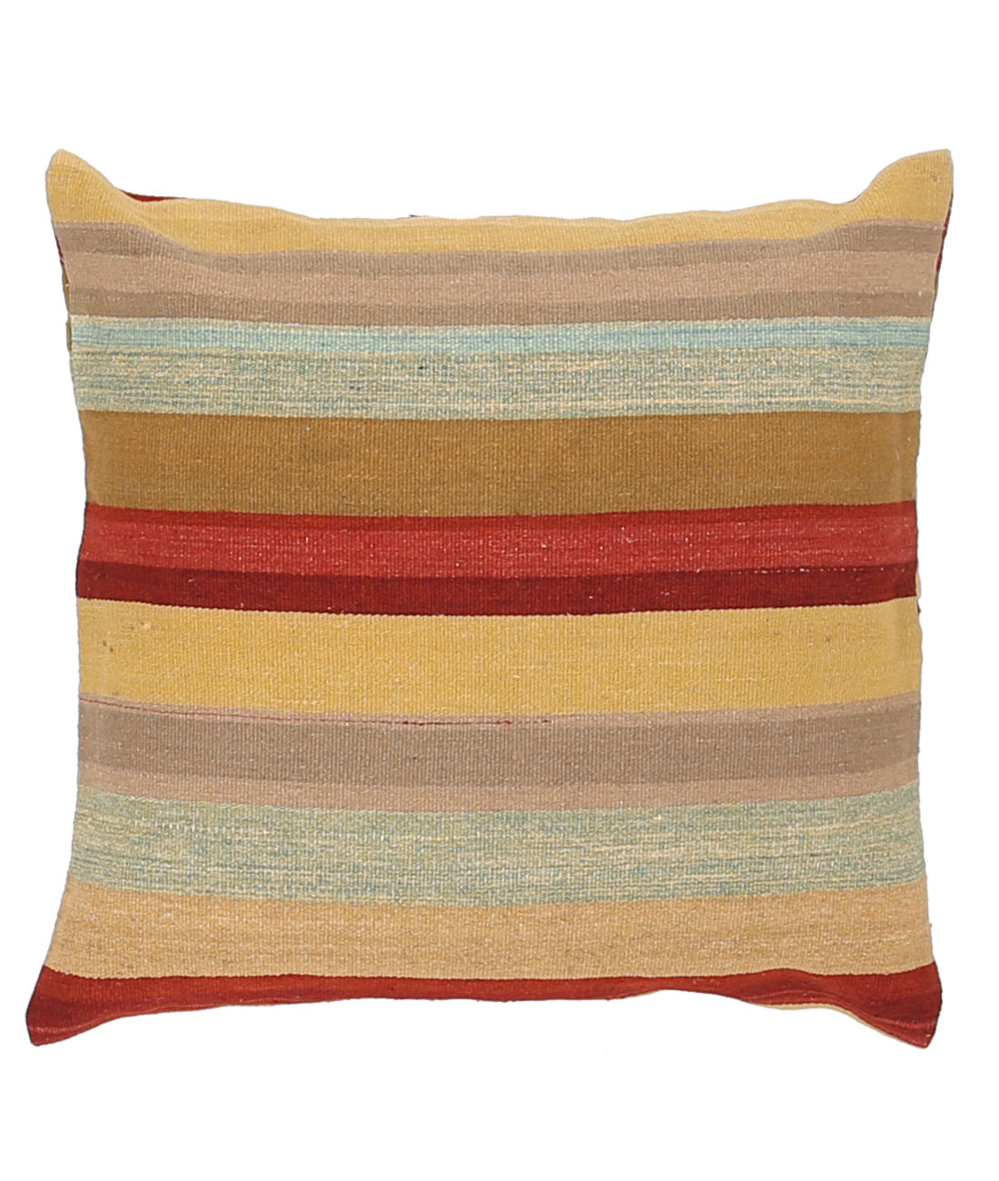 Hand Made Modern Stripe Wool & Cotton Pillow - 2'2'' x 2'2''