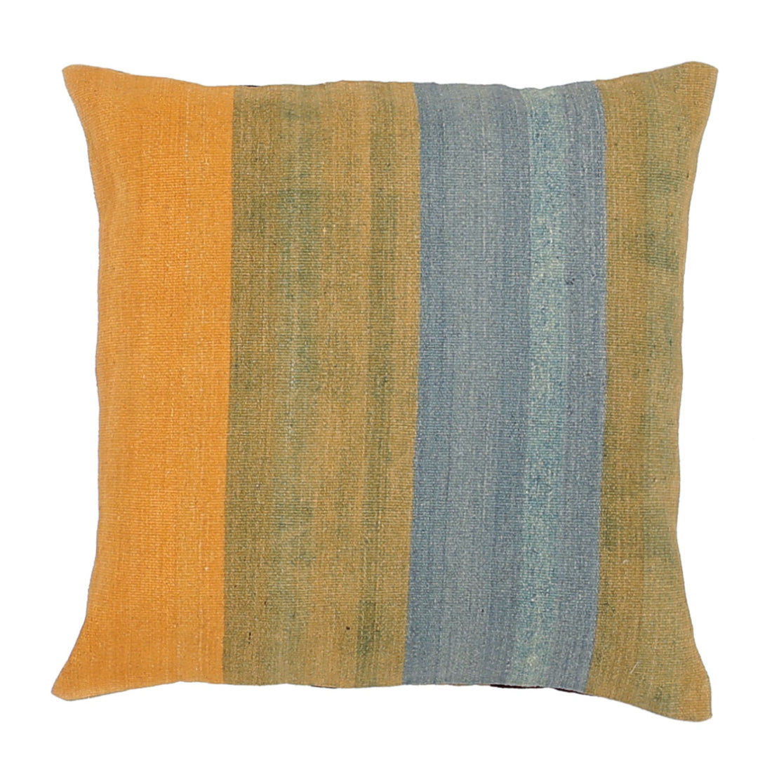 Hand Made Modern Stripe Wool & Cotton Pillow - 2'2'' x 2'2''