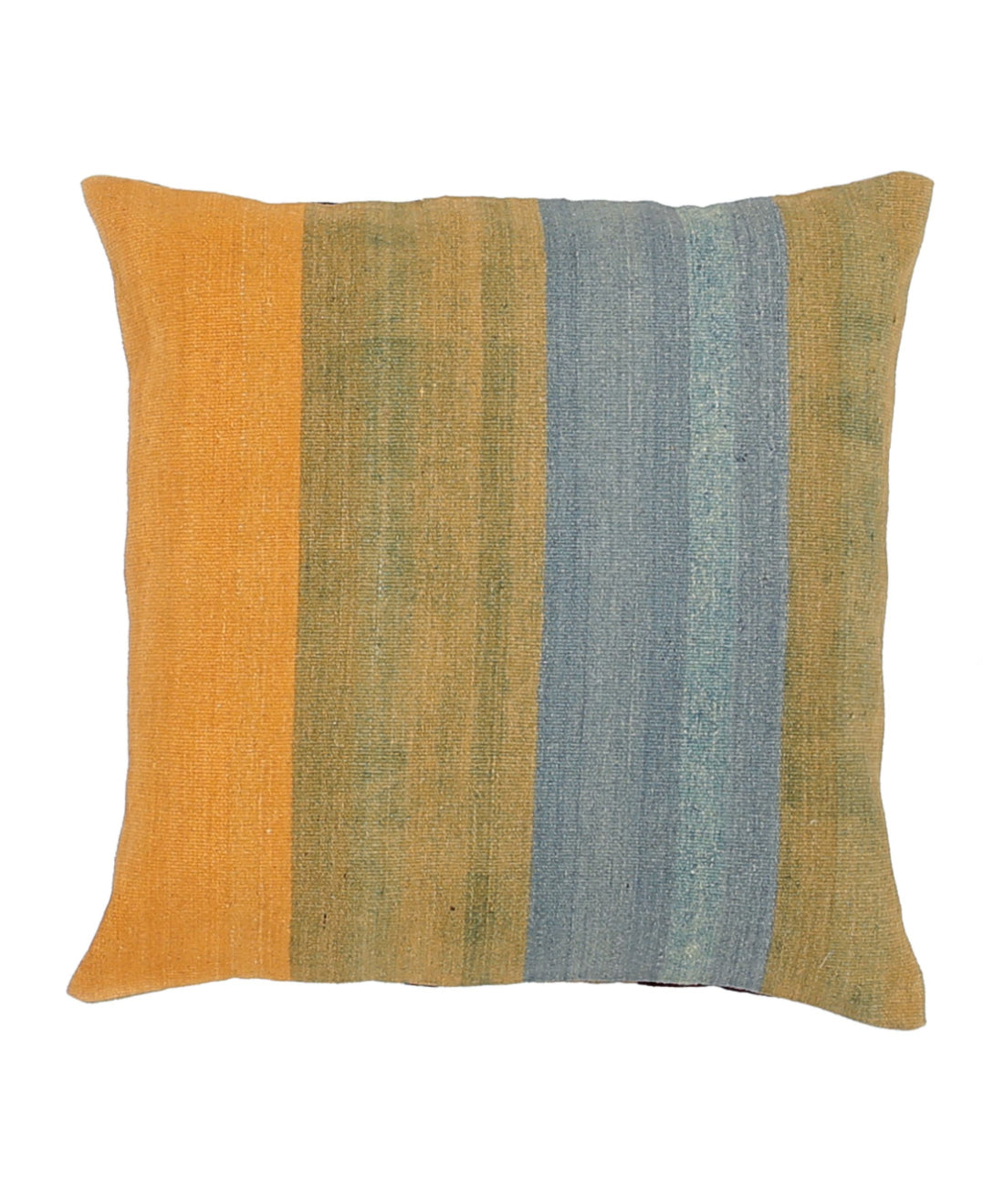 Hand Made Modern Stripe Wool & Cotton Pillow - 2'2'' x 2'2'' -5017435