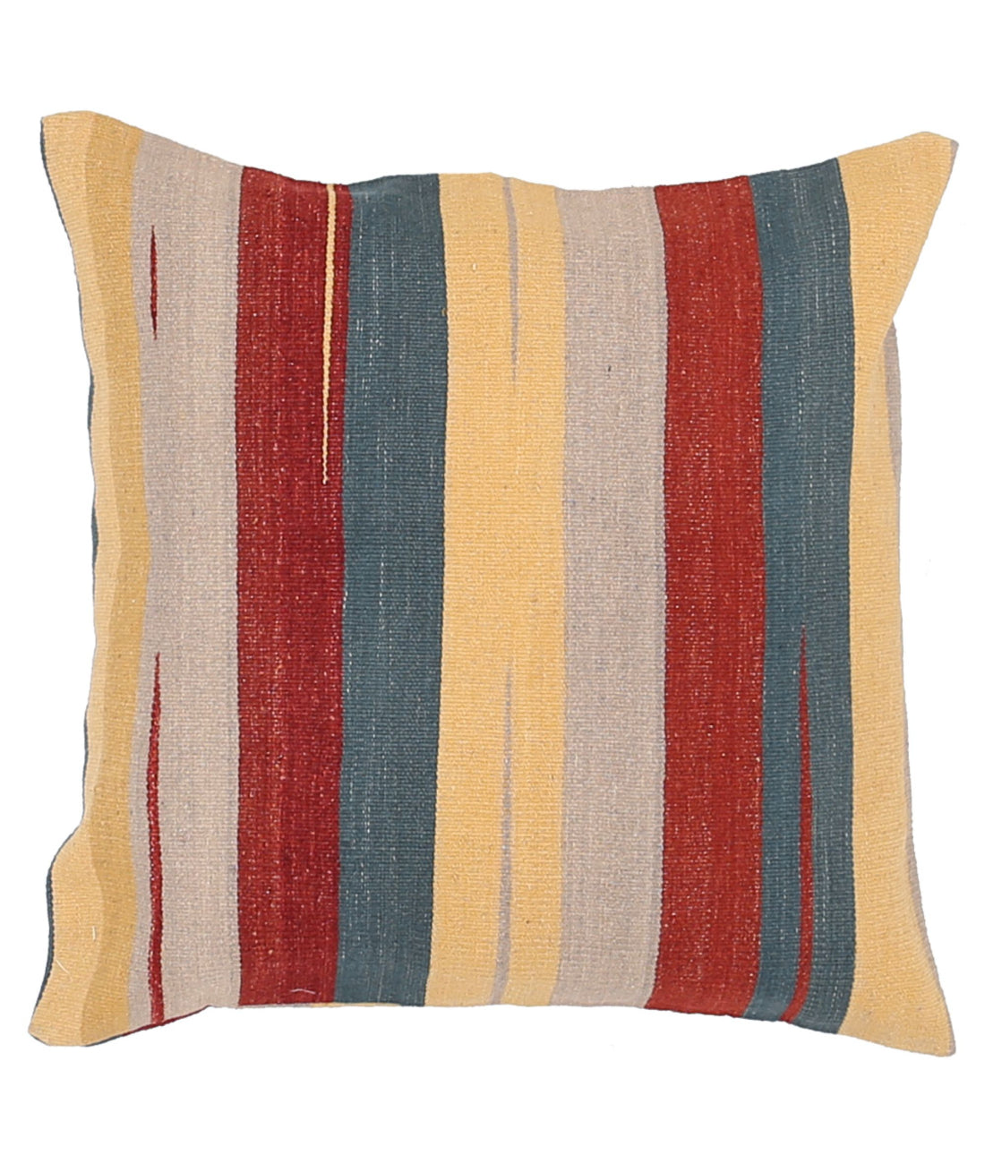 Hand Made Modern Stripe Wool & Cotton Pillow - 2'2'' x 2'2''