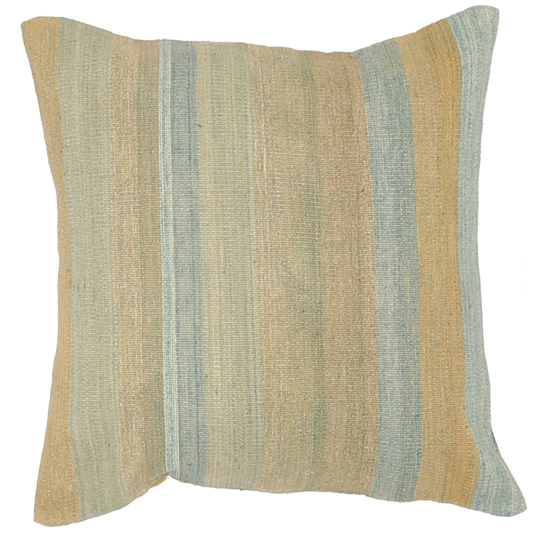 Hand Made Modern Stripe Wool & Cotton Pillow - 2'2'' x 2'2''