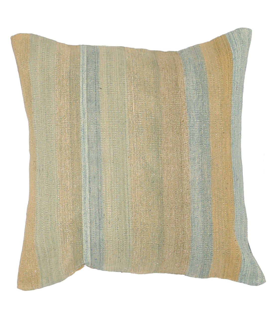 Hand Made Modern Stripe Wool & Cotton Pillow - 2'2'' x 2'2''