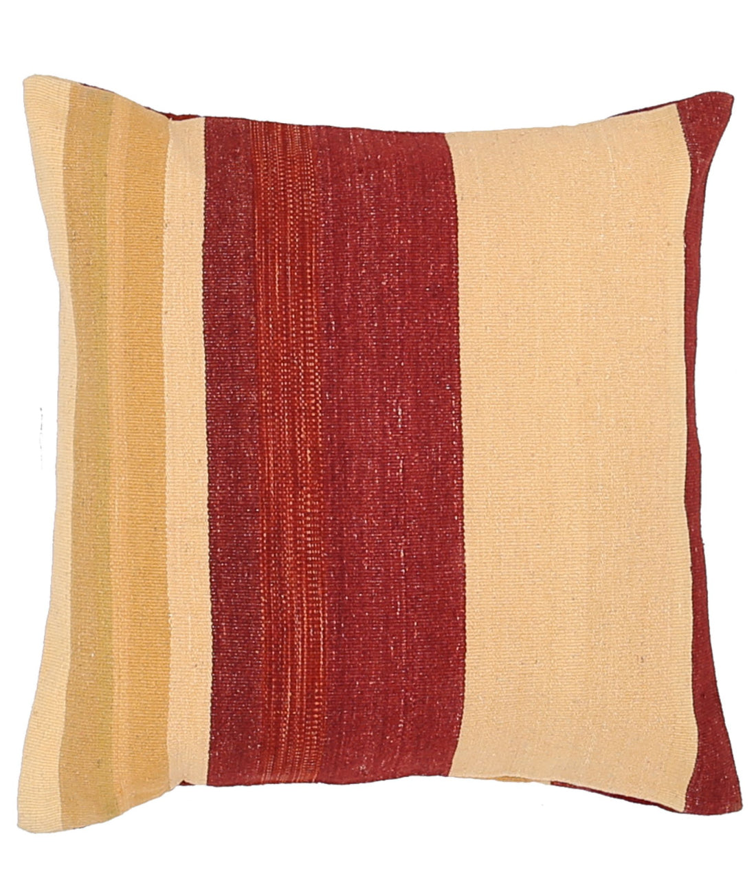 Hand Made Modern Stripe Wool & Cotton Pillow - 2'2'' x 2'2''