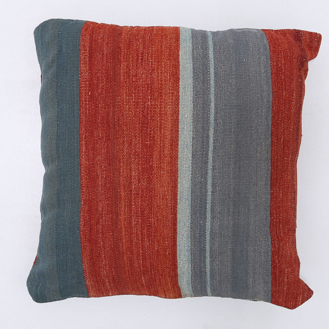 Hand Made Modern Stripe Wool & Cotton Pillow - 2'2'' x 2'2''
