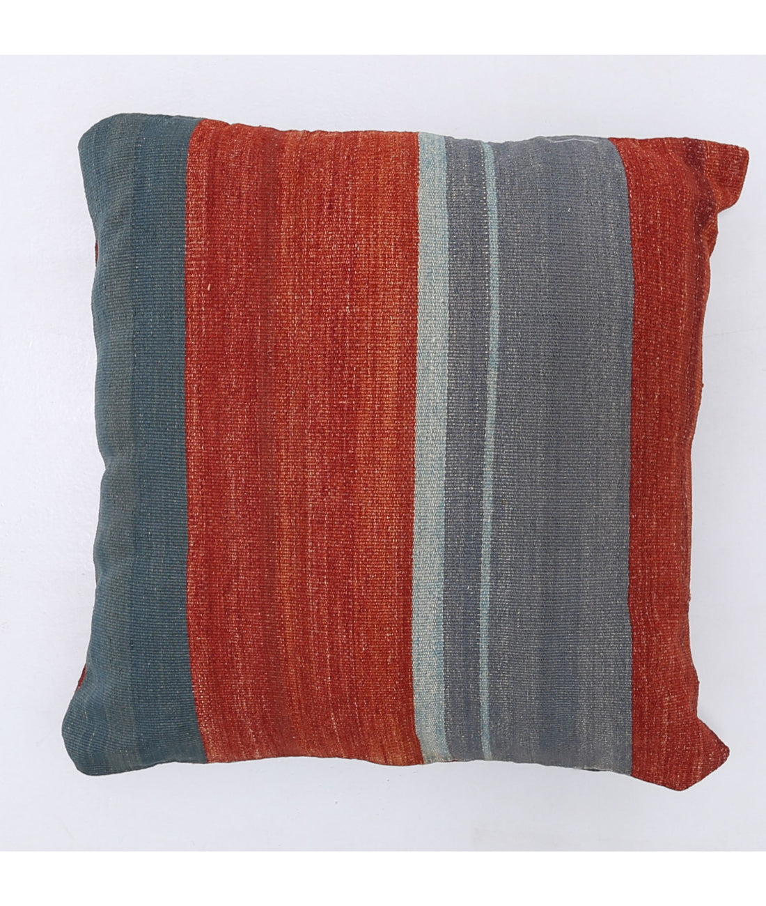 Hand Made Modern Stripe Wool & Cotton Pillow - 2'2'' x 2'2''