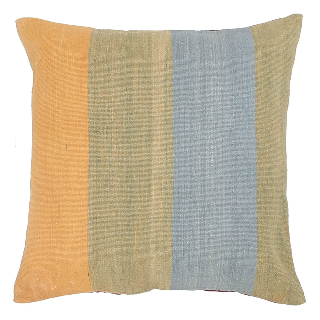 Hand Made Modern Stripe Wool & Cotton Pillow - 2'2'' x 2'2''