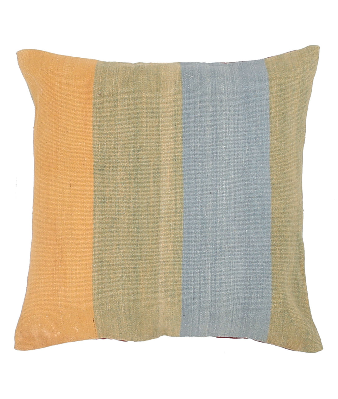 Hand Made Modern Stripe Wool & Cotton Pillow - 2'2'' x 2'2''