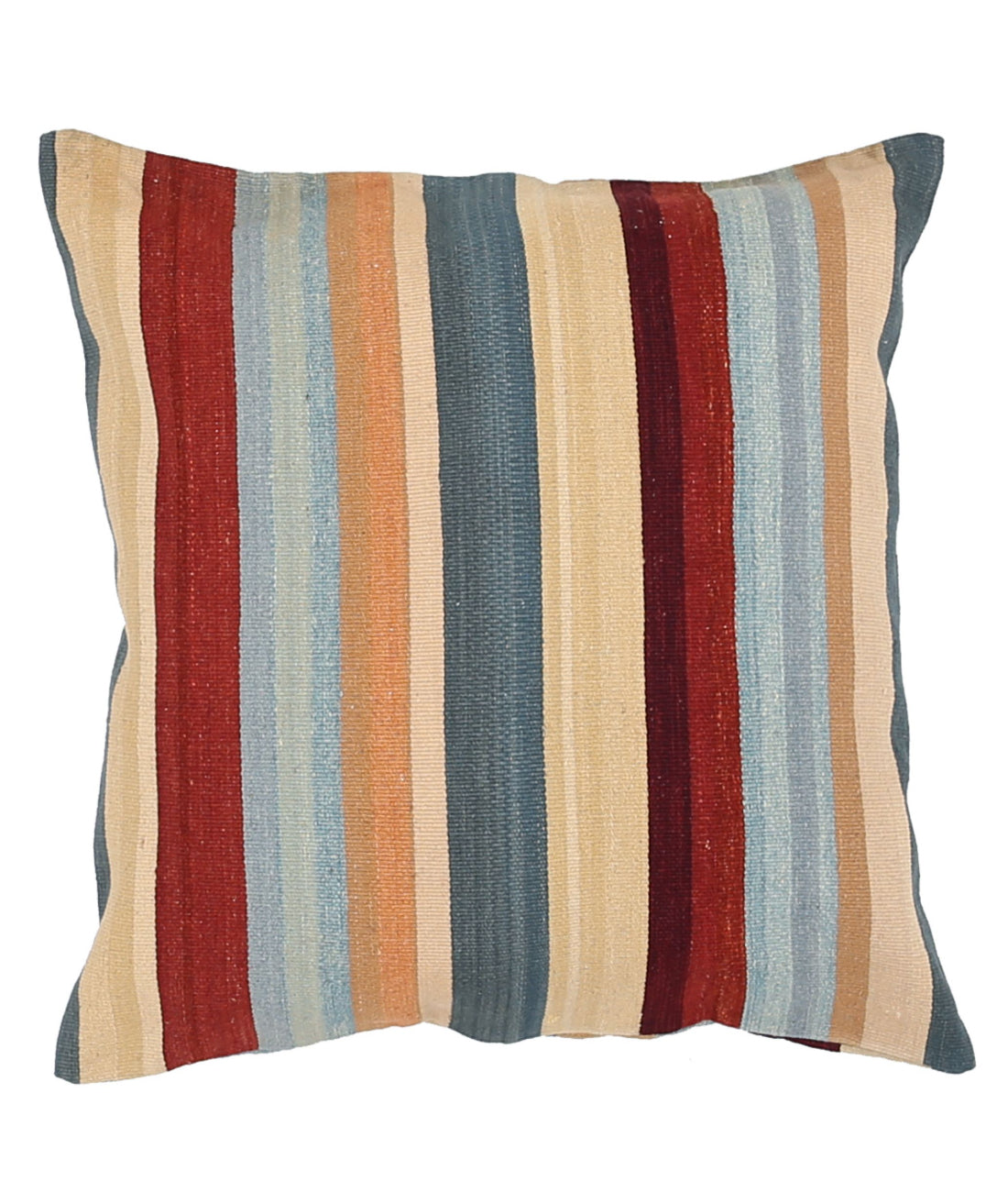 Hand Made Modern Stripe Wool & Cotton Pillow - 2'2'' x 2'2''