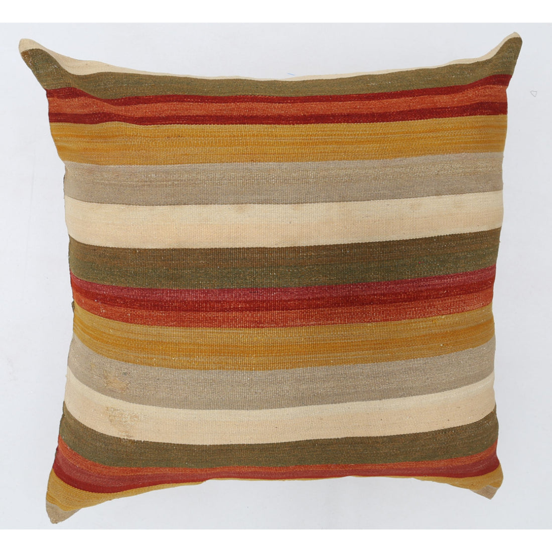 Hand Made Modern Stripe Wool & Cotton Pillow - 3'0'' x 3'0''