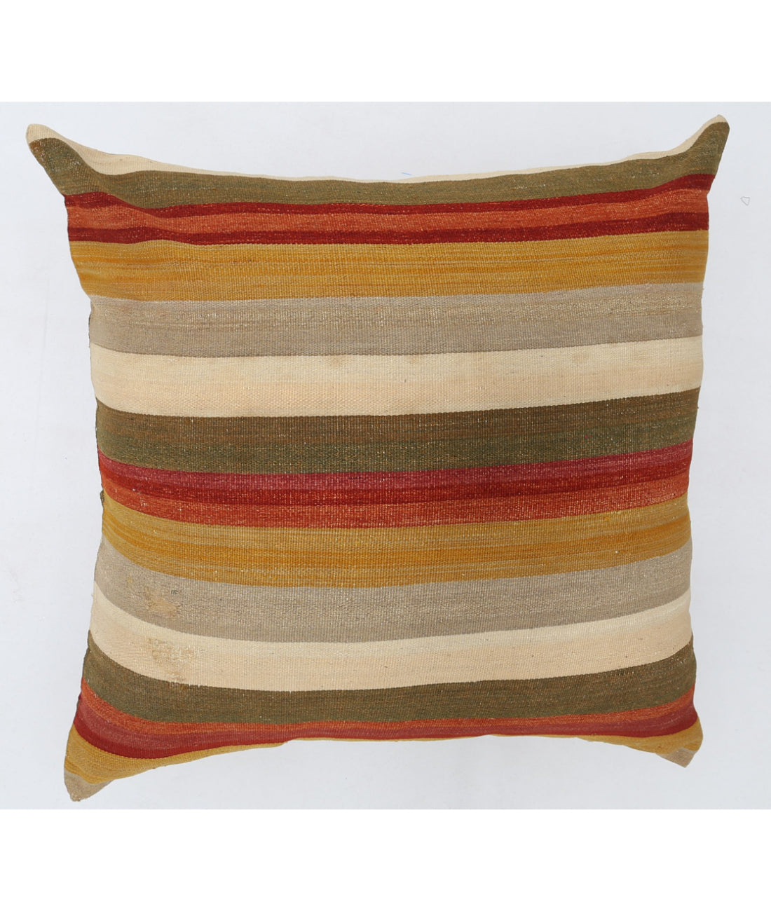 Hand Made Modern Stripe Wool & Cotton Pillow - 3'0'' x 3'0''