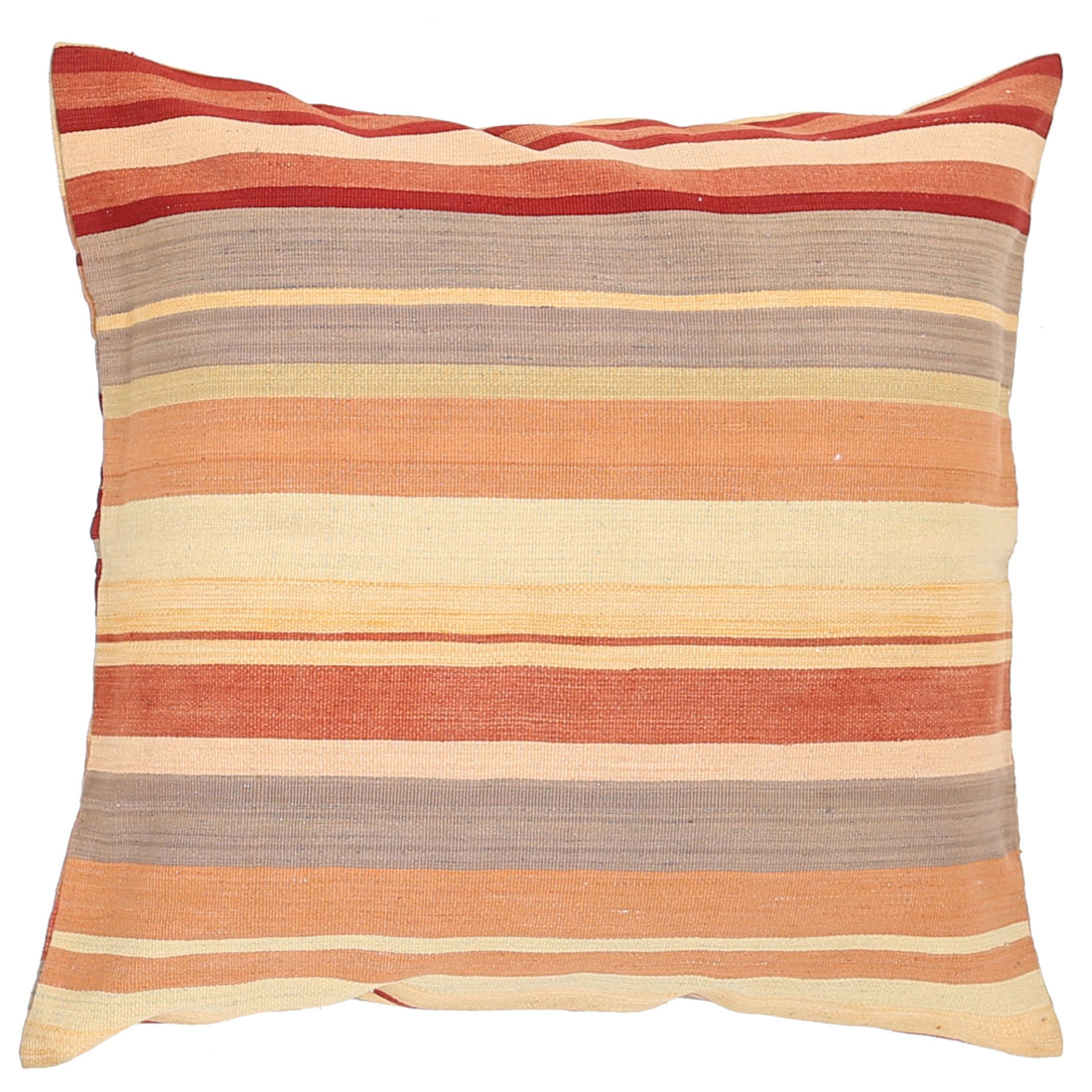 Hand Made Modern Stripe Wool & Cotton Pillow - 3'0'' x 3'0''