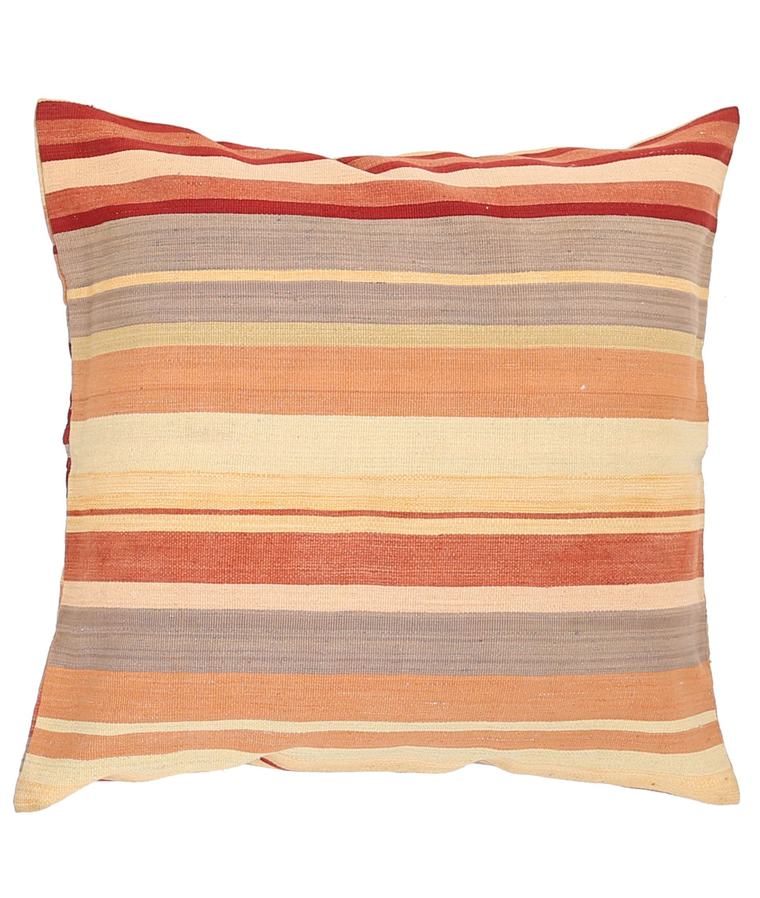 Hand Made Modern Stripe Wool & Cotton Pillow - 3'0'' x 3'0''