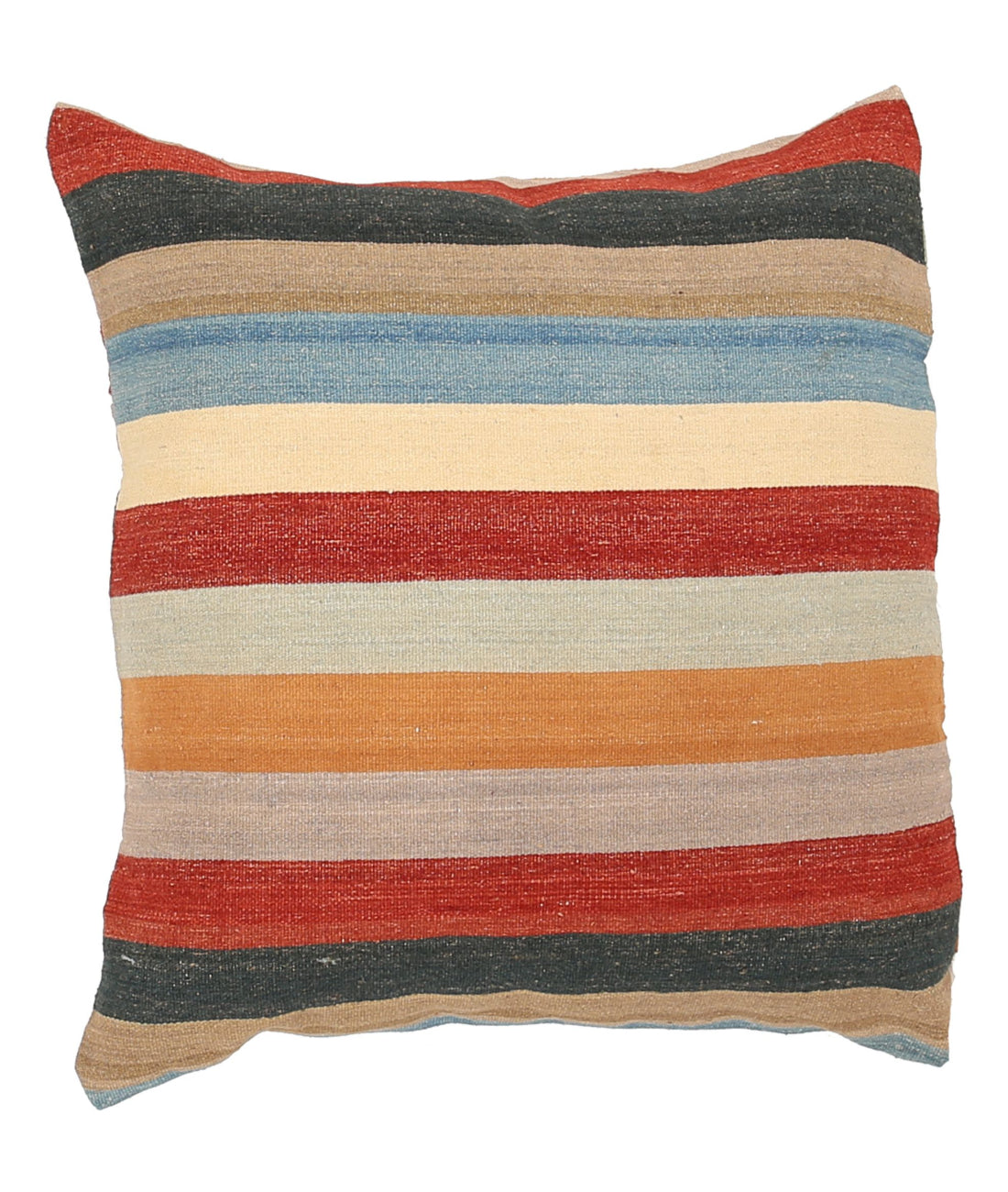 Hand Made Modern Stripe Wool & Cotton Pillow - 3'0'' x 3'0''