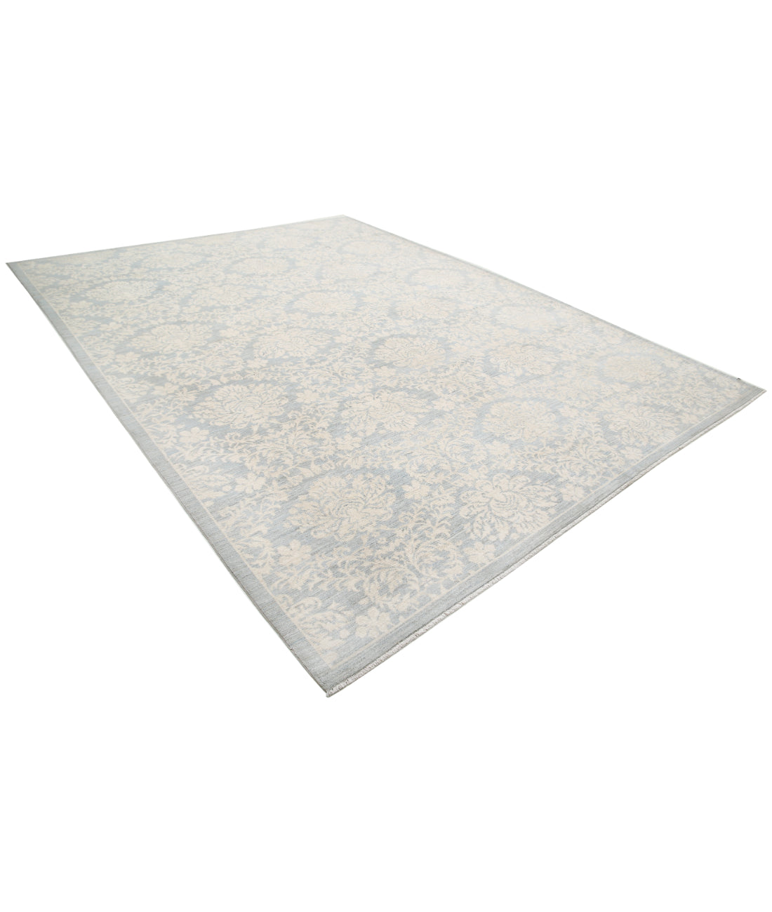 Hand Knotted Artemix Wool Rug - 10'2'' x 13'2'' 10'2'' x 13'2'' (305 X 395) / Grey / Ivory