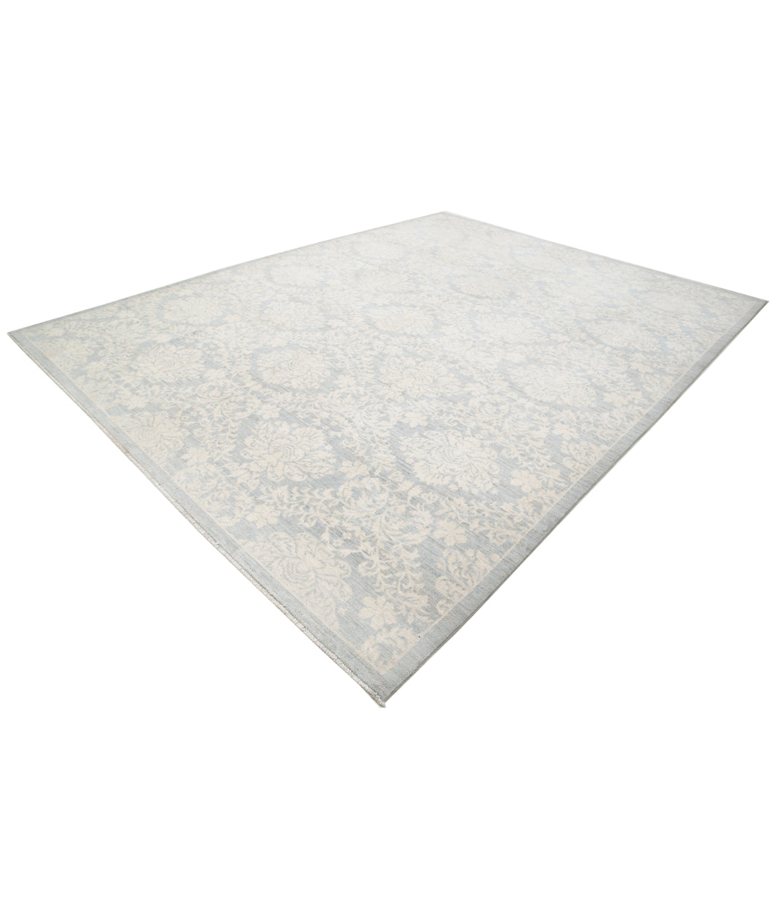 Hand Knotted Artemix Wool Rug - 10'2'' x 13'2'' 10'2'' x 13'2'' (305 X 395) / Grey / Ivory