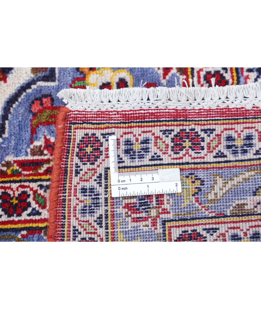 Hand Knotted Persian Kashan Wool Rug - 9'6'' x 13'6'' 9'6'' x 13'6'' (285 X 405) / Red / Blue