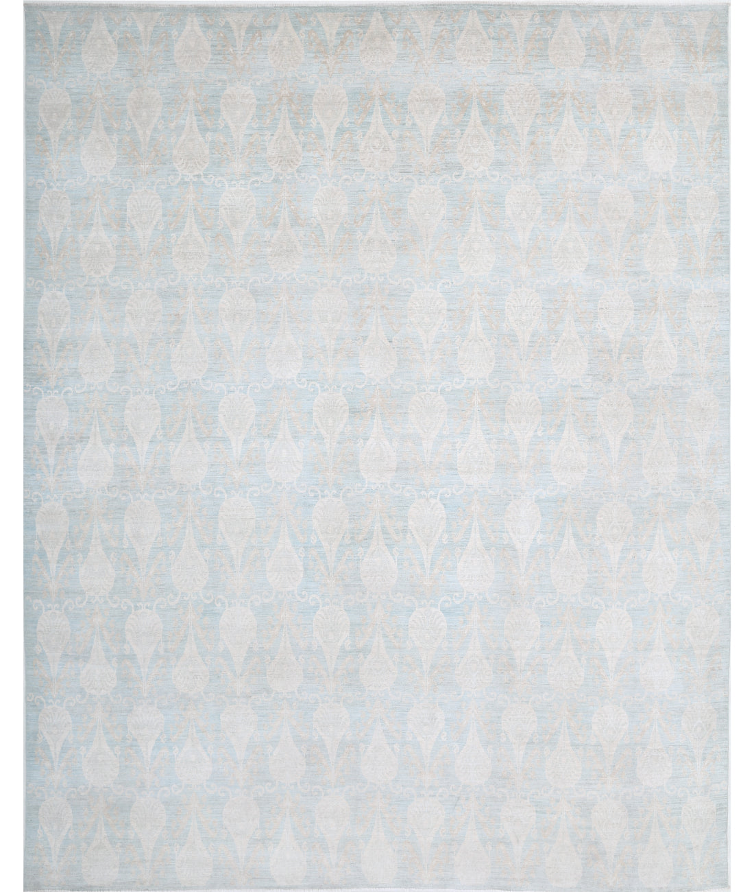 Hand Knotted Ikat Wool Rug - 11'4'' x 14'2''