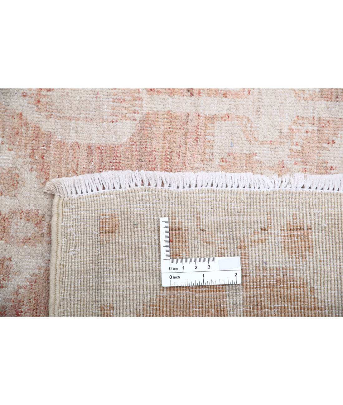 Hand Knotted Ikat Wool Rug - 12'1'' x 17'5'' 12'1'' x 17'5'' (363 X 523) / Ivory / Pink